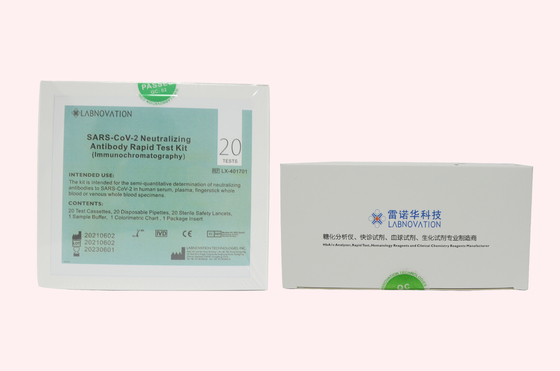 Bộ thử nghiệm kháng thể trung hòa OEM ODM COVID-19 20 Thử nghiệm cho mỗi hộp