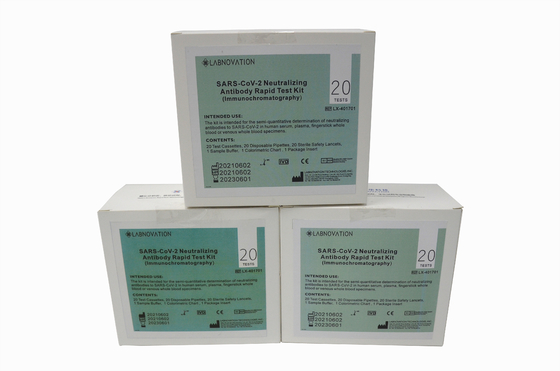 20 thử nghiệm CoV-19 Trung hòa kháng thể Kit thử nghiệm nhanh 95 phần trăm độ chính xác