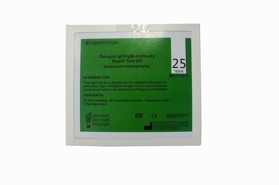 Bộ dụng cụ xét nghiệm nhanh kháng thể Dengue IgG IgM dùng một lần 25 xét nghiệm để sử dụng chuyên nghiệp