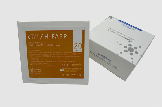 Bộ thử nghiệm POCT nhanh chuyên nghiệp một bước Bộ thử nghiệm vàng keo CTnI H-FABP 20PCS