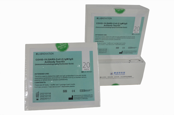 Bộ xét nghiệm nhanh kháng thể 20 xét nghiệm Bộ phát hiện nhanh kháng thể CoV-19 IgG / IgM Độ chính xác cao