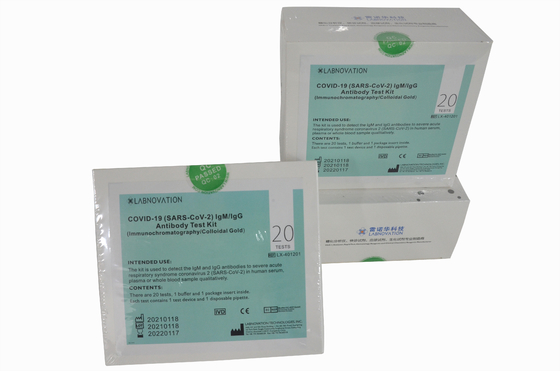 Bộ xét nghiệm nhanh kháng thể 20 xét nghiệm Bộ phát hiện nhanh kháng thể CoV-19 IgG / IgM Độ chính xác cao