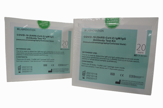 COVID-19 Bộ xét nghiệm nhanh kháng thể IgG IgM Sử dụng chuyên nghiệp 20 Kiểm tra xét nghiệm