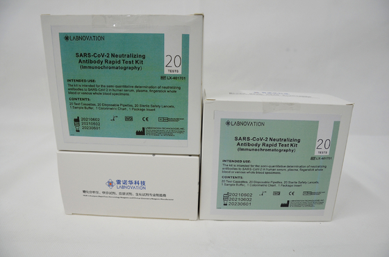 20 thử nghiệm CoV-19 Trung hòa kháng thể Kit thử nghiệm nhanh 95 phần trăm độ chính xác