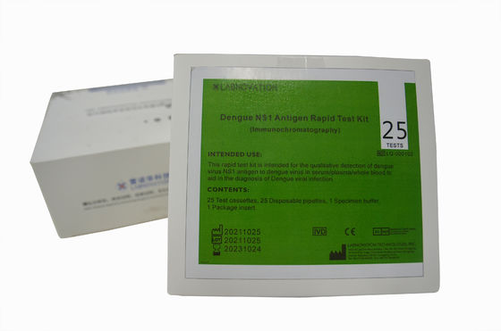 Bộ xét nghiệm nhanh 25PCS Dengue NS1 Âm tính Bộ xét nghiệm Dengue dương tính