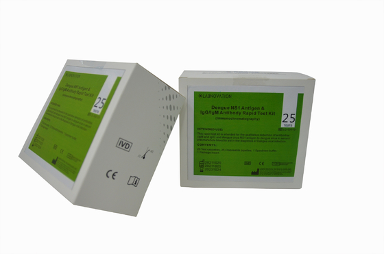 Kiểm tra hàng ngày Bộ xét nghiệm sốt xuất huyết IgG IgM NS1 Thử nghiệm chẩn đoán nhanh bệnh sốt xuất huyết 25PCS